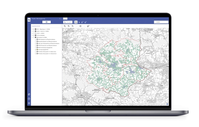 Der Wärmeplan im GIS Hier können die Grafiken aus dem Abschlussbericht zur Wärmeplanung im GIS eingesehen werden. © Stadt Melle