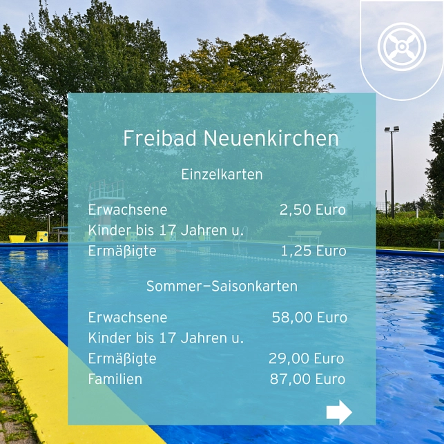 Eintrittspreise der städtischen Bäder&nbsp;&copy;&nbsp;Stadt Melle