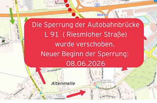 Sperrung Riemsloher Straße verschoben